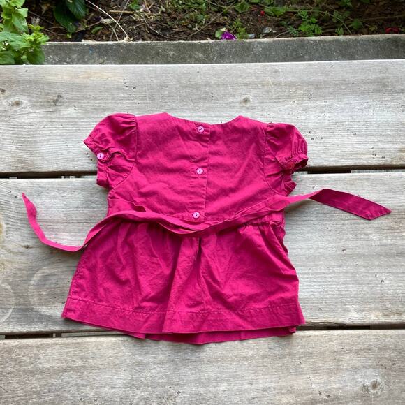 Janie and Jack Girls Top Size 18-24 Months Parisian Park Quilted Bib Pink - Picture 8 of 8